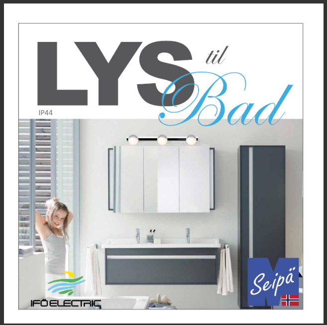 39 sider brosjyre med belysning til bad