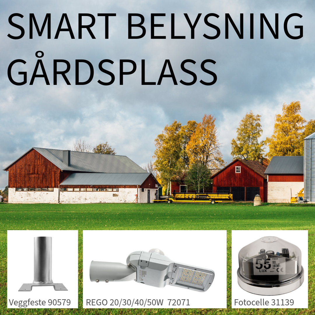 Gårdsplassbelysning landbruk